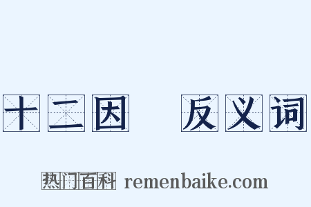 十二因緣反义词是什么意思的图片